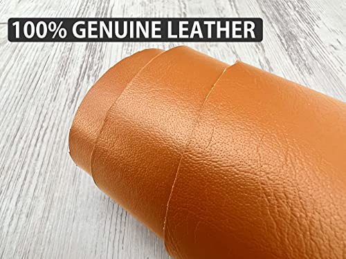 2 Pieces of Tan 14x14 Inch Genuine Leather Pieces Real Cowhide Full Grain Sheets for Crafting Leatherworking Leathercraft Repair Crafts Offcuts TPS13526 - color: 2 Pieces of 14x14 Inch (Tan)