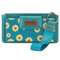X Wrangler Western Wallet for Women Card Cases & Money Organizers Wristlet Wallet with Zipper Pocket - color: X Turquoise
