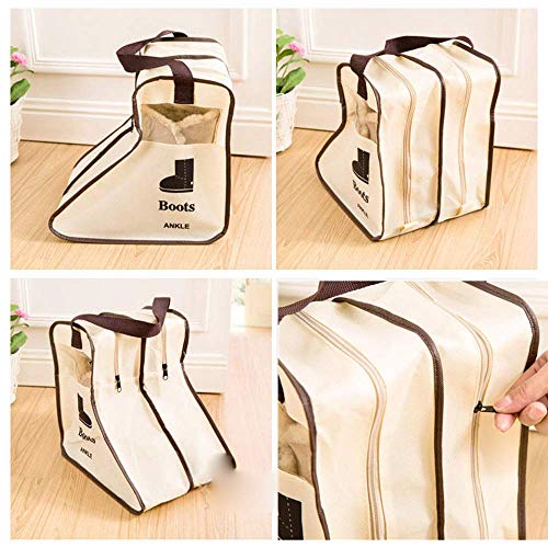 Portable 2 Pack Boots Storage,Short Boots Storage/Protector Bag | Boots Cover(Beige)