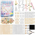 Zefy 552Pcs Charms Lipgloss Keychain Making Kit, DIY Bag Charm Gold Silver | 214 Charms & Letter, 24 Key Chain Clips with Organizer Box, 30 Extender Chains, Craft Supplies for Jewelry Making and Gifts - color: Gold Silver