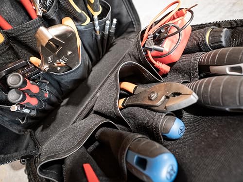 CLC Work Gear 55532 36-Pocket Tool Backpack – Heavy-Duty Ballistic Polyester Contractor Backpack with Laptop Compartment, Reinforced Glasses Case & Padded Straps - style: 36 Pocket Tool Backpack