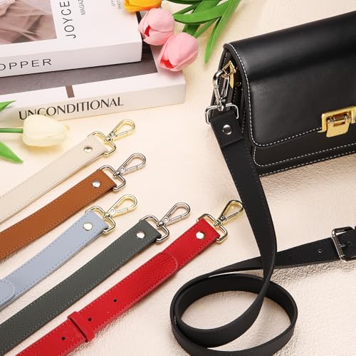 uxcell Genuine Leather Purse Strap, 41.7"-51.2" Adjustable Crossbody Replacement Straps 1" Width for Women Handbags Shoulder Bag (Lake Green, Silver Buckle) - color: Lake Green, Silver Buckle