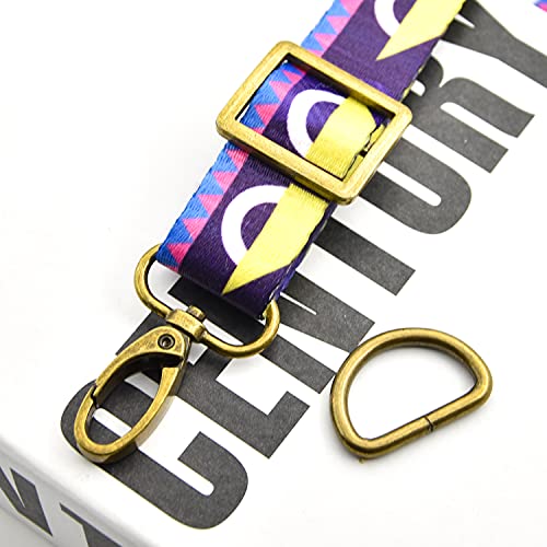 15Pcs Metal Swivel Snaps Hooks with D Rings and Tri-Glides Slide Buckles for Key Lanyard Purse Bag Straps Dog Collars DIY Sewing Hardware Craft (1 inch, Bronze) - color: Bronze, size: 1 inch