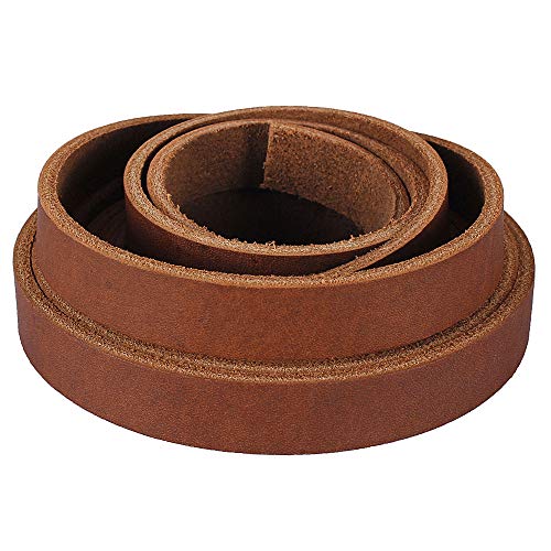 (TM) Genuine Leather Strap Leather Strip 1/2 Inch Wide and 72 Inches Long, Brown - color: Brown, size: 1/2inches_2yards