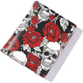 Women Wallets Small Bifold Leather Pocket Wallet Ladies Mini Short Purse - color: Rose Skull