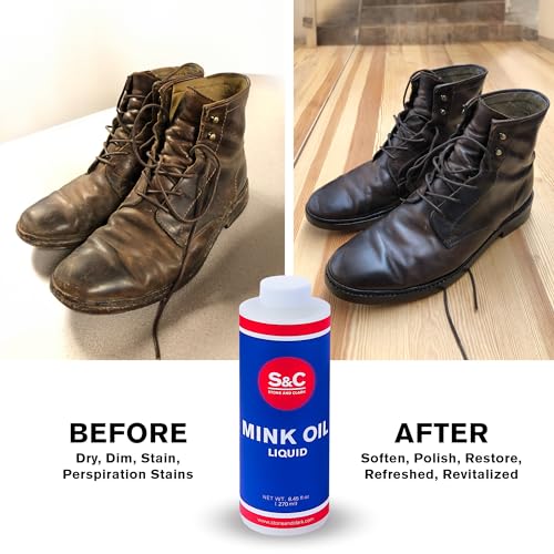 Stone and Clark Mink Oil for Leather Boot - Leather Conditioner & Protector for Boot, Belt, Saddle, Baseball Glove & Purse - style: Oil