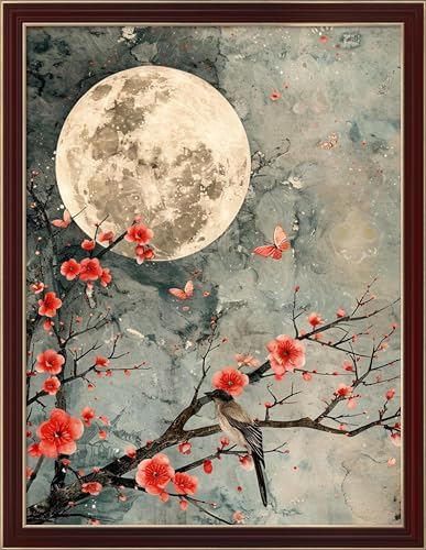 Leczany Cross Stitch Patterns Stamped Kit for Beginners | Embroidery Supplies DIY Craft Kit Needlepoint for Adults Starter | 11CT, 3 Strands | The Moon and Plum Blossoms 15.8x20.9 inches - color: 11CT Stamped kits, The Moon and Plum Blossoms 15.8x20.9 inc