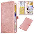 Car Registration & Insurance Card Holder Leather Auto Glove Box Organizer Document Wallet with Magnetic Shut (Glitter Rose, large) - color: Large Glitter Rose