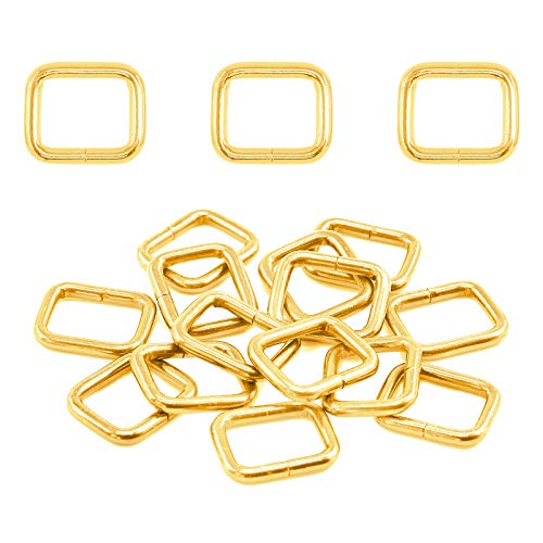 Swpeet 60Pcs Heavy Duty Metal Rectangle Ring - color: Gold, size: 3/4 Inch