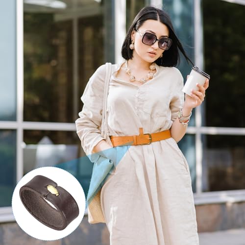 PATIKIL Leather Loop Keeper, Leather Loops Belt Keeper Loops Retainer Straps Replacement, - color: Coffee, size: 1.3"/1.4"