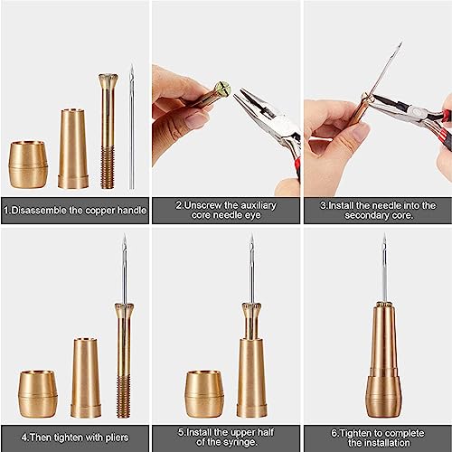 Oumefar Leather Sewing Awl Kit - 3 Needles, Hand Stitch Awl, Shoe Repair Tool for Leather & Handmade Projects