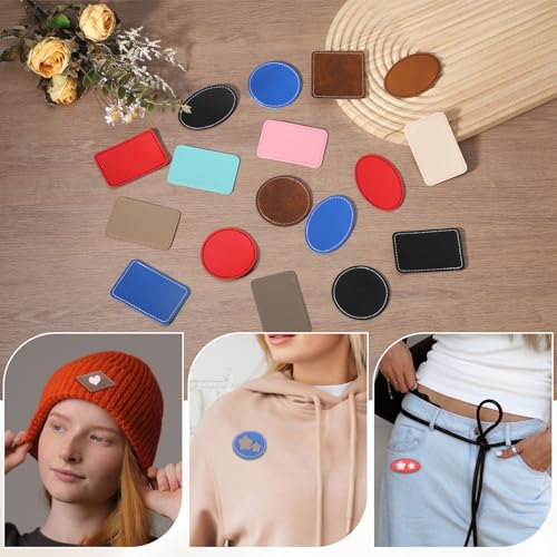 MECCANIXITY Blank Leatherette Patches, 2.5 Inch Round Faux Leather Hats Patches with Adhesive Iron-on Heat Press Laserable Rustic for Hats DIY Fabric Repair Sew(Light Brown, Pack of 25) - color: Light Brown