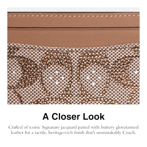 Coach Essential Card Case - color: Mushroom/Crystal Signature