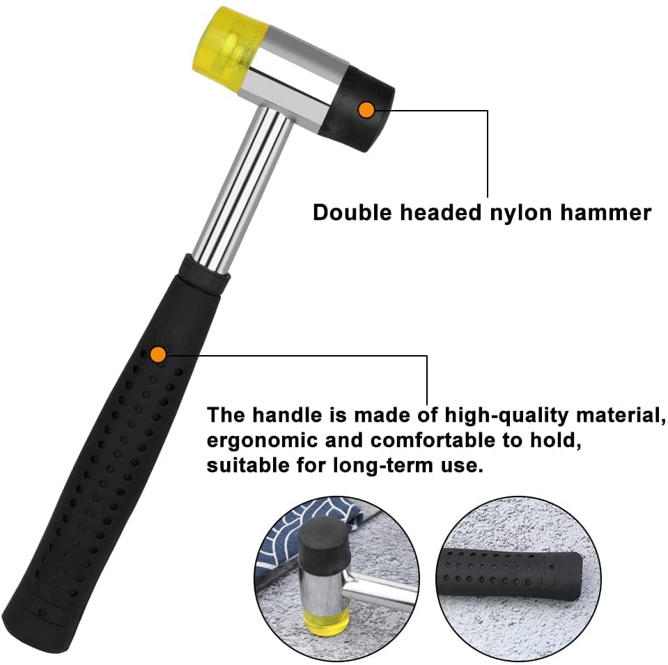 TLKKUE 480 Sets Leather Rivets Kit 4 Colors Double Cap Rivet for Leather | 3 Sizes Rivet with Rubber Hammer Fixing Tool Kit 4 Pieces for DIY Leather Craft Clothes Shoes Decoration and Repair - color: 4 Colors 480 Sets
