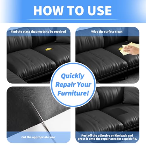 Self-Adhesive Leather Repair Patch, Vinyl Repair Kits for Couch | PU leather, Self-adhesive, quick repair, strong stick, large size, couch repair patch, furniture repair tape, cut to size - color: White, size: 3.5X79 Inch