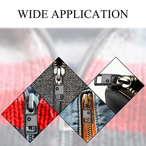 WILLBOND 8Pcs Zips,Black | Replacement Pull Tab for Luggage Backpack Jacket, Detachable Metal Slider, Universal Zipper Repair Kit, Fixer Handle - style: Black