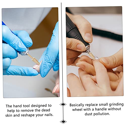 POPETPOP 2pcs Nail Art Polishing Grinding Tungsten Carbide Manicure Bit for Salon and Home Use for Nail Reshaping and Dead Skin Removal Compact Design Easy to Install - color: Golden 1x2pcs, size: 4x0.5cmx2pcs