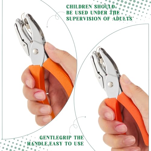 Zonon 3 Pcs Round Heart Star Orange Yellow Green Hole Punchers | Soft Grip Paper Punchers, Metal Single Hole Design, For Scrapbook Tags Tickets Crafts, Create Decorative Project Holes - color: Orange Yellow Green, style: Round Heart Star