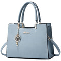 ALARION Purses and Handbags for Women Satchel Purse,PU Leather Tote Bag Crossbody Top Handle Bags with Zipper - color: Lizi Light Blue