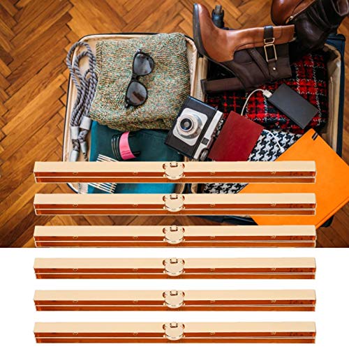 6Pcs Metal Purse Frame Wallet Clasp Iron Kiss Clasp Lock Purse Wallet Frame Bar Leather Bag Clip for Purse Wallet Bag Making(Golden) - color: Golden