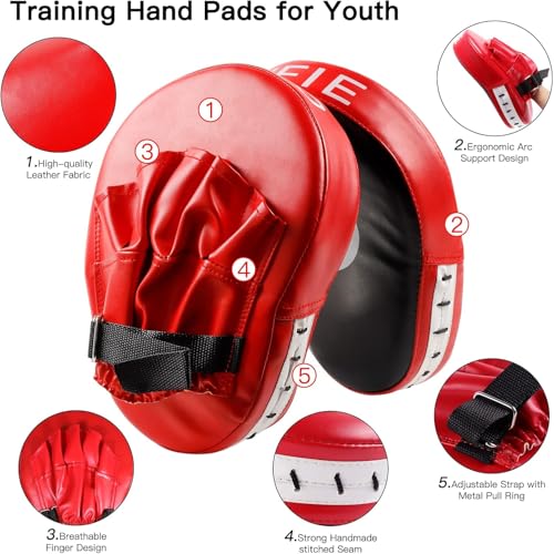 3-in-1 Boxing Training Set, Punching Mitts, Kick Pad and Target Paddle | Martial Arts Target Training Paddle for Taekwondo Karate MMA, Boxing Equipment Sparring for Kids, Teens & Women - style: Punching Mitts