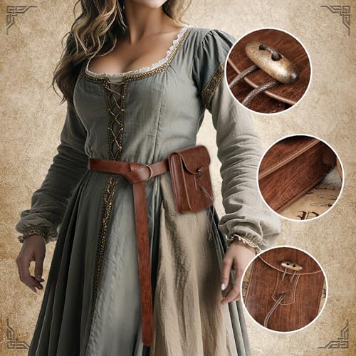 EpicCos Renaissance Belt Pouch, Medieval Pirate Cosplay Accessories - color: Brown a