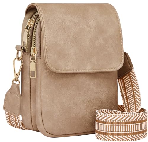 Fashion Small Crossbody Bags for Women Trendy Designer Cell Phone Purses - color: Dark Apricot