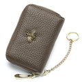 imeetu RFID Credit Card Holder, Small Card Wallet Women, Leather Card Case | Genuine Leather Women's Card & id Cases, Change Coin Purse with Zipper Keychain id Window, 20 Colors & 3 Styles, Daily, Gifts - color: Pro - Taupe Grey, size: Pro