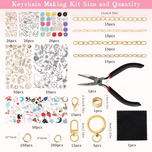 SUTROMA 776pcs Lip Gloss Keychain Making Kit with Charms - color: 776