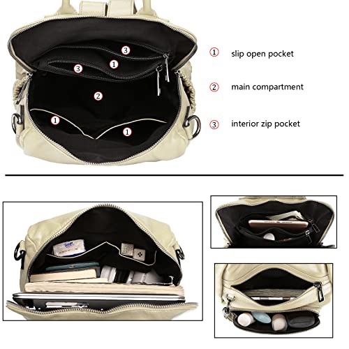Uromee Travel Backpack Purse Women Vegan Leather Tassel Shoulder Bag - color: 0243 White