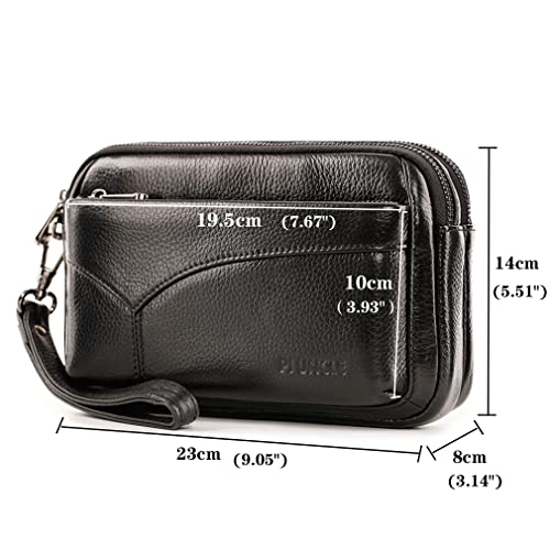 Leather Clutch Purse Wallet Men Wrist Bag - color: #01black