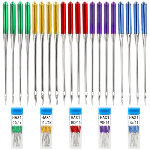 60 Pcs Universal Sewing Machine Needles, Suitable for Singer, Brother, Janome Sewing Machines, Sizes 9, 11, 14, 16, 18, Bright Color, Regular Point Sewing Needles (60pcs 9 11 14 16 18) - color: 60pcs 9 11 14 16 18