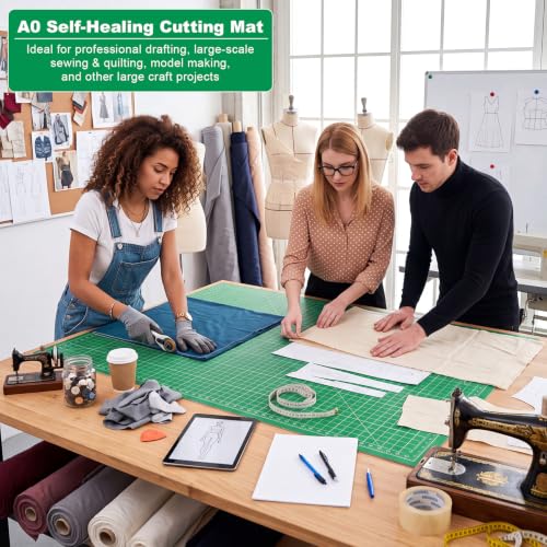 Pangda 1 Pcs 36 x 48 in Large Self Healing Cutting Mat for Sewing, Light - color: Light Green, size: 48"L x 35.8"W, style: White Core