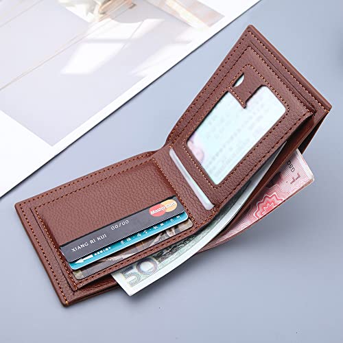 Slim Wallet for Men with Coin Purse, Minimalist Wallet with Zipper, Bifold Mens Wallets with Credit Card Holder, PU Leather Men's Wallet with Money Clip, Carteras Para Hombres (BROWN) - color: BROWN