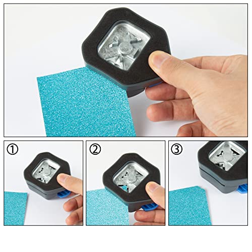 QIQQIKIN Corner Cutter 3 in 1 (R5+10MM+Scallop) Edge Rounder Punch, Paper Corner Punches for Paper Crafts, Picture Photo Clipper Laminating Scrapbook Chomper Business Card Making Junk Journal Supplies - color: Dark grey