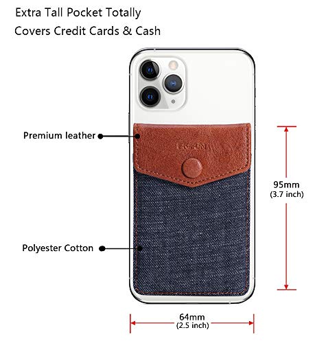 Ultra-Slim Self Adhesive Credit Card Leather Wallet - color: Dark Blue