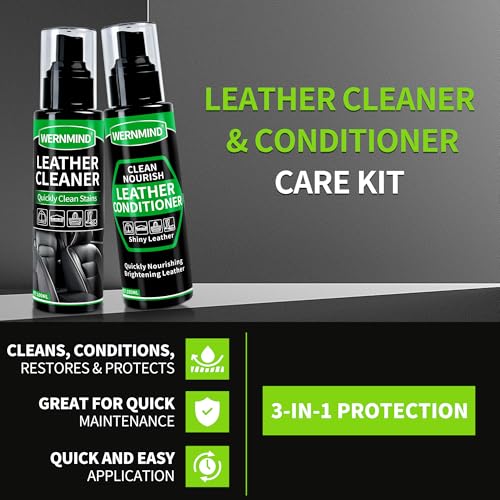 Leather Cleaner Conditioner Car Interiors Care Kit Seat Purses Bags - color: Clear Spray & Condiction Spray