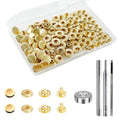 BetterJonny 24 Sets Heavy Duty Leather Snap Fasteners Kit, 10mm Metal Snap Buttons Press Studs Leather Rivets Snaps with 4 Setter Tools for Clothes Bracelet Jackets Jeans Gold - color: Gold, size: 10mm