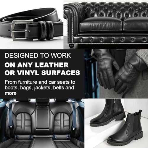 STARTSO WORLD 200Ml Leather Recoloring Balm with 100ML Leather Conditioner, Black Leather Repair Kit for Furniture, Leather Dye, Leather Scratch Repair, Leather Couch Paint - color: Black, size: Leather Recoloring Balm+Mink Oil