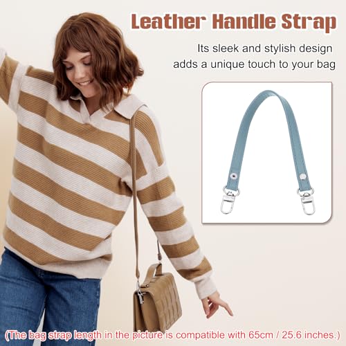 PATIKIL Leather Purse Handle Strap, 2 Pcs 13 Inch Leather Purse Strap Replacement DIY Women Clutch Bag Handbag Top Handle Strap Repair Accessories, Blue - color: Blue, size: 13 Inch