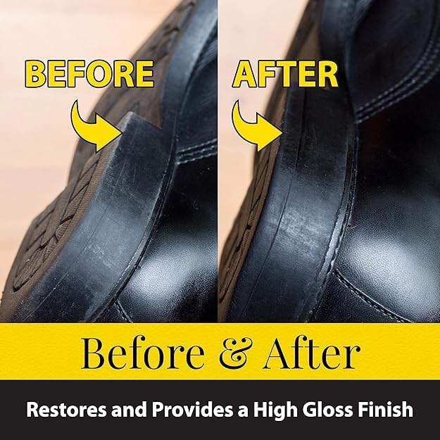 Fiebing's Leather Sole & Heel Edge Dressing 2-Pack (4 oz) - Protective Glossy Shoe Finish - Includes Brush Applicator - color: Brown