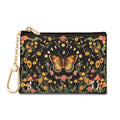 Butterfly Moon Keychain Coin Purse for Women, Small Change Pouch | Mushroom Floral Key Chain Purse, Tiny Zipper Pocket, PU Leather, Travel Wallet for Girls, Coin Holder, Key Ring, Women Gifts - color: Butterfly Moon