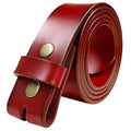Replacement Belt Strap 100% Genuine Leather Plain Casual Belt Strap with Snaps 1-1/2"(38mm) Wide - color: Style a - Premium Leather Strap Red, size: 32