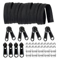 Zipper Repair Kit for YKK #10 Heavy Duty Nylon Zipper Chain 5 Yards | 8 Pull-Tab Sliders (4 Long Pull & 4 Double Pull), Stops, For Outdoor Gear Repair, DIY, Boat Covers, Camping Gear - color: 10#-9 Pcs