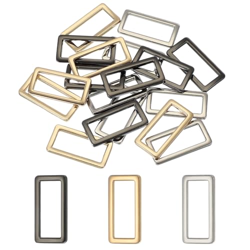 uxcell Metal Flat Rectangle Ring Metal Rectangular Buckle Rings Square Strap Webbing Loop for Bag Belt - size: 50mm(2 inches)