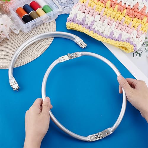 PH PandaHall 2pcs Purse Frame Kiss Lock Clasp Bag Frame,9.4inch U-Shaped Aluminum Kiss Clasp Internal Tubular Frame Replacements for Purse Handle Bag Making Sewing Clutch Crafts - size: 9.4x4.7inch