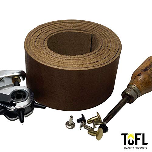 2" Genuine Leather Strap, Top Grain Cowhide Leather Strip – Med. Brown | 72" L x 2" W x 1/16" Thick | Smooth Grain & Suede Back | Flexible Crafts Trim Journal Closures | Cut Stitch Lace - color: Medium Brown, size: 2" Wide x 1/16" Thick