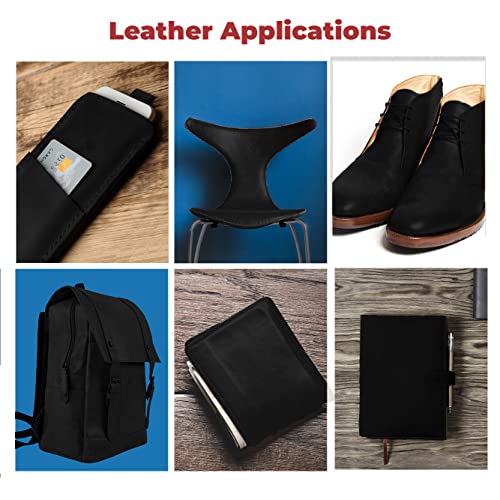 ELW Grass Fed Leather 8-10 oz. (3-4mm) Heavy Duty Pre-Cut 8"x12" Black Full Grain Cowhide for Tooling, Carving, Holsters, Belts, Bags, Boots, Shoes, Cases, Repair, Knife Sheaths, Furniture - color: Black, size: 8"x12"