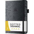 Clever Fox Dotted Journal, Blank A5 Notebook, Project Planner, Silver Black - color: Silver Black