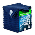 MW Pro Multi-Surface Microfiber Towel – 12 Pack | Premium Cleaning Cloth | Clean, Buff, Dust, Polish, Absorb | Large 16"x16" (Dark Blue) - color: Dark Blue